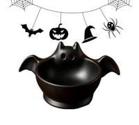 per caramelle per Halloween - Vassoio decorativo per pipistrini per | Piatto multiuso in resina nera a forma di pipistrello, contenitore per dolcetti o dolci, per tavolo, caminetto, ingresso