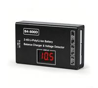 Per caricabatterie lipo con display LCD, tester di tensione e bilanciatore per batterie al litio da 3,7 V (nero)