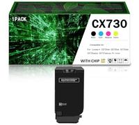 Per cartucce toner compatibili Lexmark CX730 71C2HK0 71C2HC0 71C2HM0 71C2HY0, ad alta capacità, compatibili con le stampanti della serie CS730de CS735de CX730de CX735adse CX737adzse,Black-1Pack