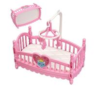 per casa delle bambole - 12,5 cm Mini mobili | ABS rosa bianco culla | gioco di ruolo per cameretta dei bambini decorazione fotografia collezione creativi set da gioco