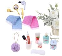 per casa delle bambole Bagno,da bagno per casa delle bambole, per toeletta da bagno in miniatura 1:12, Set di per vanità in miniatura Simulazione Pettine per asciugacapelli per la decorazione del bagn