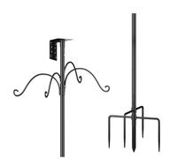 per casetta per uccelli, kit di supporto regolabile in altezza per rifugi aviari, supporto in acciaio verniciato a polvere con base a 5 rebbi, attrezzi per prato, asta di montaggio per giardino
