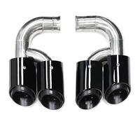 Per Cayenne 958 2011 2012 2013 2014 Terminale Scarico Auto Quad Sistema Con Ugello Marmitta In Acciaio Inossidabile 304 Tubo Di Scarico Coda Gola(Black B Short)