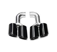 Per Cayenne 958 2011-2014 Quad Car Terminale Scarico Marmitta Di Gola Coda Auto(Black B Long)