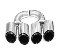 Per Cayenne 958 2011-2014 Quad Car Terminale Scarico Marmitta Ugello Tuning Gola Coda Auto(Silver Long)
