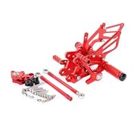 Per CBR600RR ABS 2009-2015 CBR 600 RR CNC In Alluminio Moto Regolabile Rearset Posteriore Set Pedane Pedali Poggiapiedi(Rosso)