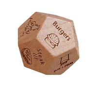 per cena: in legno per decisione alimentare a 12 facce, in legno per la scelta del cibo | Giochi di poliedrici per decidere cibo, per appuntamenti serali, dà