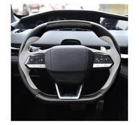 Per Changan Per CS55 Per LUS Per UNIV Per UNI V Coprivolante Per Auto In Pelle E Fibra Di Carbonio, Cucito A Mano, Protettivo, Nero Coprivolante Antiscivolo(White black)