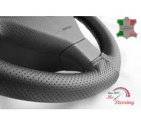 PER CHEVROLET CORVETTE 86-89 PERF NERO COPRIVOLANTE IN PELLE NERO CUCITURA