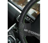 Per Chevrolet Corvette C3 Volante IN Pelle Nera Cover Verde Doppio Punto