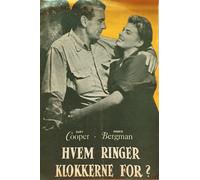 Per chi suona la campana Gary Cooper Ingrid Bergman Vintage 1943 Programma ci...