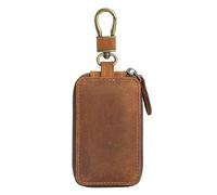 per chiavi in pelle con cerniera, piccola e portatile, per chiavi 'auto, chiavi di casa e carte, ideale per viaggi e uso quotidiano