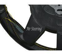 Per Chrysler 300C 05-10 Nero Grana Copertura Del Volante IN Pelle Giallo Punto