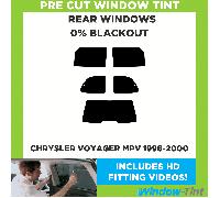 Per Chrysler Voyager MPV 1996-2000 Pre Taglio Pellicola Finestrini Post. 0% Buio