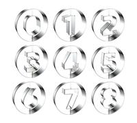 per ciambelle, 8,9 cm, in silicone antiaderente, 9 pezzi, a forma di numero, per cottura al cioccolato, caramelle, fondente, torte, muffin, torta, pancake, pasta per uso divertente