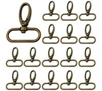 Per cinghie da 2,5 cm, grandi clip girevoli in bronzo da 5 cm, 20 chiusure a moschettone antiche, clip in lega di zinco resistenti per sostituzione bagagli, cinghie per borse, zaini, portachiavi
