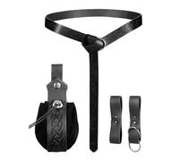 per cintura rinascimentale, set da donna con cintura rinascimentale, borsa per cosplay, per donne e adulti, congressi, teatro, servizi fotografici, feste, Nero , Refer to