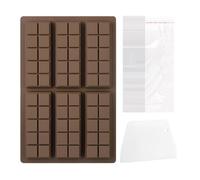Per Cioccolato 6 Cavità,In Silicone Per Cottura Con Raschietto E 100 Sacchetti - Modello Antiaderente Per Cioccolato Caramelle Torte Dessert Cucina