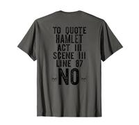 per CITARE Hamlet Act III Linea 87: No Shakespeare Meme sul Retro Maglietta