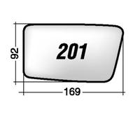 Per Citroen AX da 1986 Vetro di Ricambio Dx per Specchio Retrovisore 169x92mm