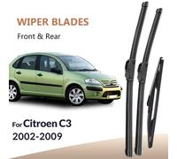Per Citroen C3 MK1 2002-2009 Tergicristalli Anteriori e Posteriori in Gomma Morbida per Parabrezza Auto Accessori " 18" 14