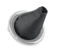 PER CITROEN C4 PICASSO 2006-2013 CUFFIA LEVA CAMBIO PELLE NERA CUCITURE BIANCHE