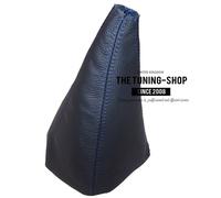 Per Citroen Relay 1994-2006 Cuffia Leva Cambio Pelle Nero Cuciture Blu