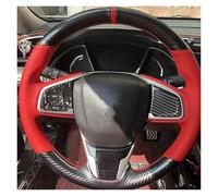 Per Civic Per Berlina Rs 2016 2017 2018 2019 Per CRV Treccia Di Carbonio Fiberf Copertura Del Volante In Pelle Stile Sportivo Accessori Auto Coprivolante(D)