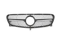 Per Classe GLA X156 Per GLA180 Per GLA200 Per GLA45 14-16 Griglia Paraurti Stile GTR Nero Lucido Con Diamanti Superiori Griglia Anteriore Dell'auto(Diamond-Chrome Black)