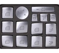 Per Classe ML 2012 2013 2014 Copertura Pulsante Sollevamento Finestrini Dell'auto Cornice Dell'interruttore Finestrino Decorazione Interni Copertura Bocchetta Condizionata Dell'auto( Silver Cover)