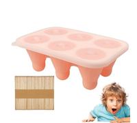 per con , versione a 6 scomparti, con coperchio e facile estrazione, stampo per cubetti di ghiaccio in silicone con bastoncini, per la produzione di mousse al cioccolato, brownies