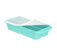 Per Congelatore In Silicone, Design Resistente Al Calore, 29x12,5x5,5 Cm, Contenitori Per Alimenti Grandi Da 2 Pezzi, Vassoio Per Congelatore Per Cubetti Di Zuppa Con Coperchio, Soluzione Versa