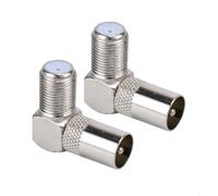 per Connettore TV Zincato F a RF Maschio Angolare per Connettore(2pcs) | Design a 90 gradi, segnale stabile, per decoder TV e satellitari, montaggio a muro