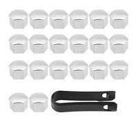 Per copribulloni q5 copribulloni 17mm acciaio copribulloni 17mm acciaio Coprivite, 20Pcs 17mm Coprimozzo Coprimozzo Coprimozzo Coprivola Coprivite Argento universale adatto per