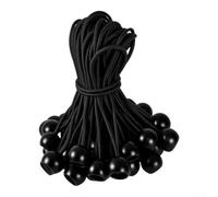 per corda Elastica con Pallina 10cm Telo Impermeabile per corda(Black 15cm) | per sfera in plastica ABS, lattice ad alta resistenza, fissaggio per sicuro teloni, tenda stabile, per vento forte