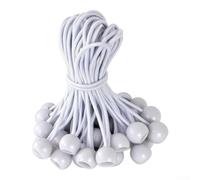 per corda Elastica con Pallina 10cm Telo Impermeabile per corda(White 10cm) | per sfera in plastica ABS, lattice ad alta resistenza, fissaggio per sicuro teloni, tenda stabile, per vento forte