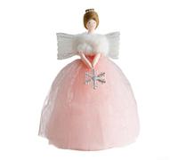 per corona Natale Mesh Morbida per decorazione 24cm per corona(Pink) | Mesh morbido, design angelo, cattura la luce, 24cm altezza, colore champagne
