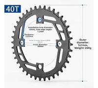 per corona Singola MTB 38T CNC Black 104BCD per corona Singola | Acciaio , design narrow-wide, anti-caduta , 32T, per MTB 104BCD(40)