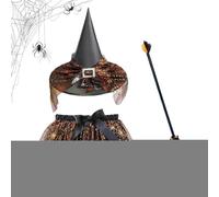 per Costume da per Halloween - Kit di per costume da per ragazza con scopa e gonna - Cosplay per servizi fotografici e spettacoli a tema carnevale