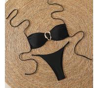 per costume Intero Donna Split Vita con Pantaloncini per costume | Poliestere elastico medio, asciuga veloce, morbido sulla per nuotate confortevoli(Black L)