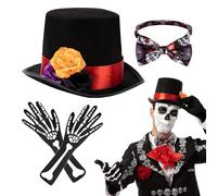per costumi Day Of The Dead, set di per Halloween per uomo - 3 pezzi Set di costumi di Halloween Scheletro di Halloween - Costumi di Halloween per uomo, costume per adulti Giorno