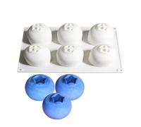 Per Cottura - Stampo Per Torta Mousse Antiaderente A Forme Di Frutta, Resistente Al Calore Per Alimenti A 6 Cavità Con Mirtilli | Forniture Per Cottura In Silicone Per Muffin | Per Torta Budino