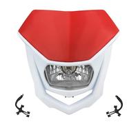 Per CRF Per Suzuki KLX150 WR450 Motocross Faro Universale Per Moto Lampada Alogena Accessori FANALE ANTERIORE(Red White)