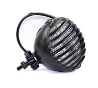 Per Cruiser Per Chopper Per Bobber Per XS650 Motociclo Faro Anteriore In Lega Vintage Smerlato Griglia Alettata Lampada Abbagliante/Lontano Luci Anteriori(Nero)