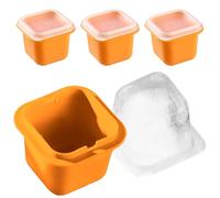 per cubetti di ghiaccio con coperchio, stampo in silicone 4 x facile sformatura per congelatore, campeggio auto, cucina pro ed esterno