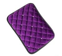 per cuscino Bracciolo Auto per velluto Diamanti Elegante per | Morbido per velluto invernale, base antiscivolo, misura 29x21cm, elastici regolabili, comfort guida(Purple)
