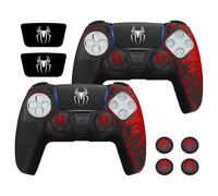 Per custodia protettiva per controller PS5 Pelle protettiva in silicone antiscivolo compatibile con controller PS5 con adesivo per cappuccio con impugnatura per pollice