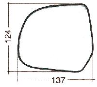 PER DACIA DUSTER 05.2010>09.2013 VETRO DX CROMATO PER SPECCHIETTO RETROVISORE