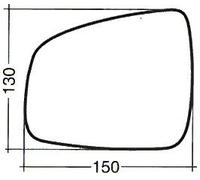 PER DACIA LOGAN MCV DAL 2007> VETRO SX CROMATO PER SPECCHIETTO RETROVISORE