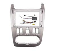 Per Dacia Per Logan 2008 2009 2010 2011-2012 Doppio Din Radio Fascia Cornice Pannello Cd Dash Trim 2 Din Autoradio Fascia Cornice cruscotto stereo(Cornice-canbus-argento)